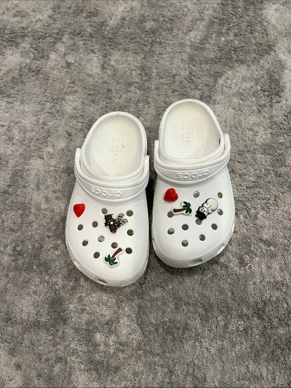 CROCS Kids White Classic Clog with Fun Charms